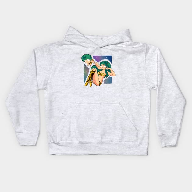 Ten and Lum (Urusei Yatsura) design Kids Hoodie by Yasimuf